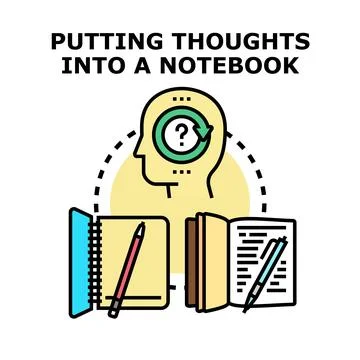 Ideas transforming into written notes on paper 스톡 일러스트
