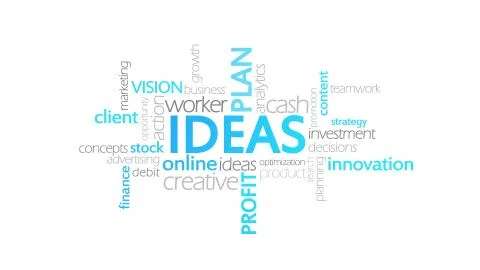 Ideas, Typography Animation Stock Illustration