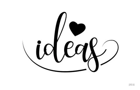 Ideas typography text with love heart Illustrazione stock