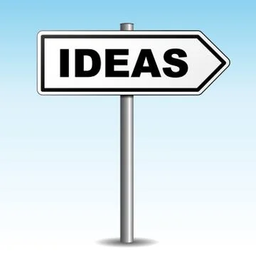 Ideas white sign Stock Illustration