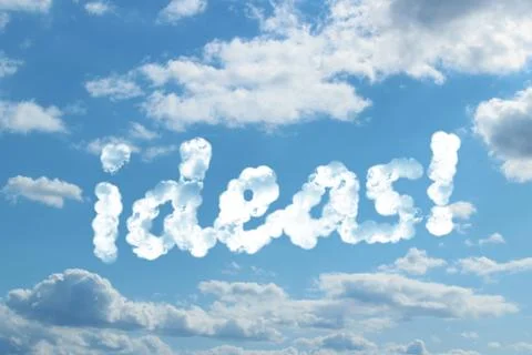 Ideas word on cloud Illustrazione stock