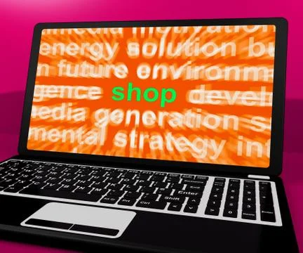 Ideas word on computer screen showing creativity 스톡 일러스트