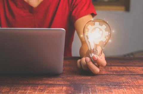 Ideas work find ideas Light bulb Stock Photos