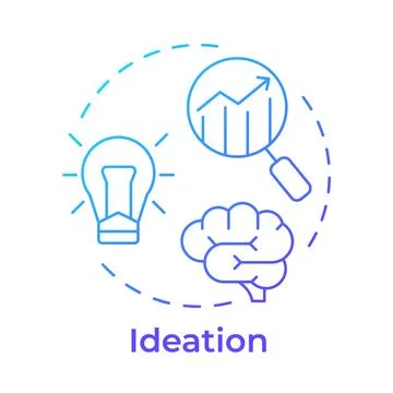Ideation blue gradient concept icon Stock Illustration