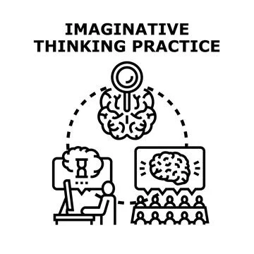 Ideation process and brain development practice Stock Illustration