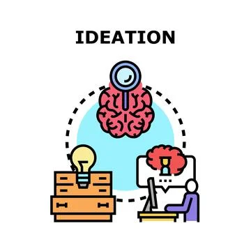 Ideation process generating new business creative ideas Illustrazione stock