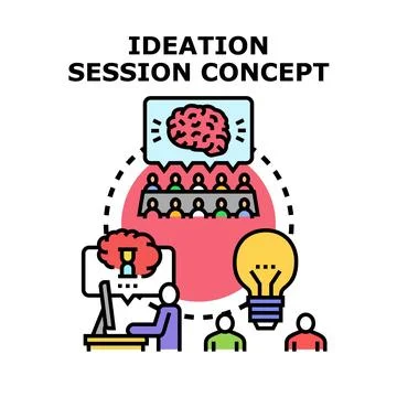Ideation session generating new creative business concepts 스톡 일러스트