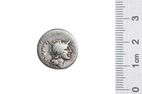 ï»¿denarius. Sergius Silus, M. (fl. 116-115 a.C.), monetary officer, Repub Stock Photos