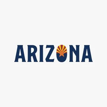 Identical Arizona design vector logo with flag of Arizona concept Stock-Illustration