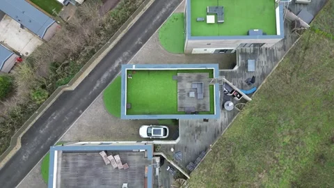 Identical static caravans creating urban holiday sprawl in Salcombe Video stock 302157838