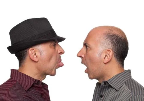 Identical twins fighting Stock Photos