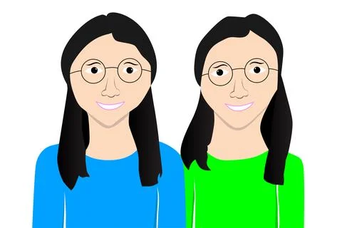 Identical Twins Stock Illustration