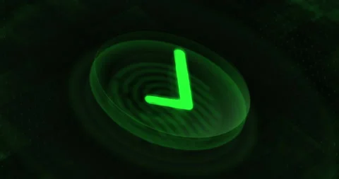 Identification access approved finger print id scan, checking data personality Stock Footage 167219136