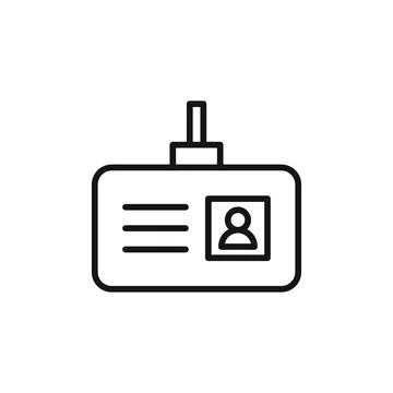 Identification Badge Icon Ideal for Security and Access Control Stock Illustration