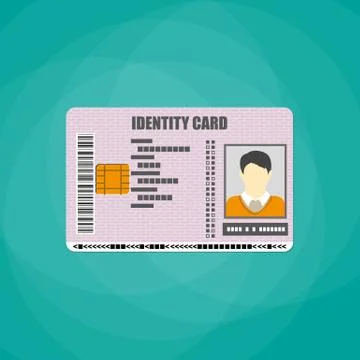 Identification card with barcode, electronic chip Stock Illustration