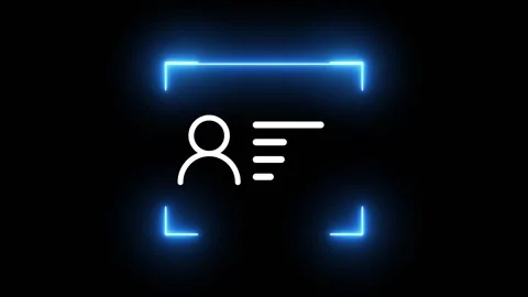 Identification card is centered within a neon scanner animation Vidéo 336601026