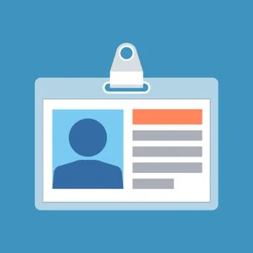 Identification card concept. Flat design. Isolated on color background Stock Illustration