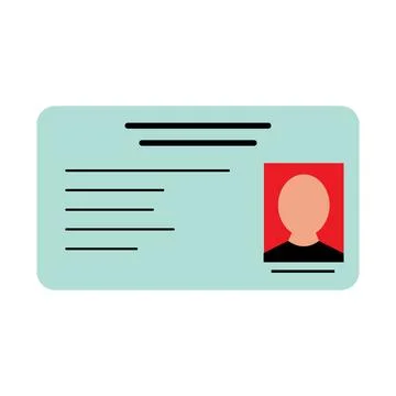 Identification card flat icon isolated on white background. Vector illustration Stock Illustration