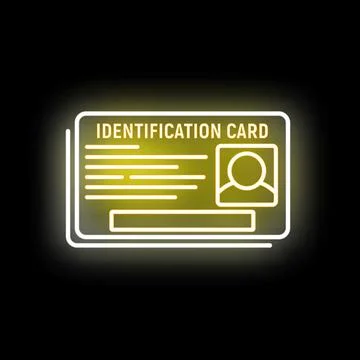 Identification card glowing neon light icon illustration Stock-Illustration