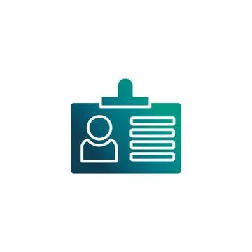 Identification card, gradient style icon Illustrazione stock