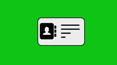 Identification card icon animation with document verification mark on green.. Vidéo 346497140