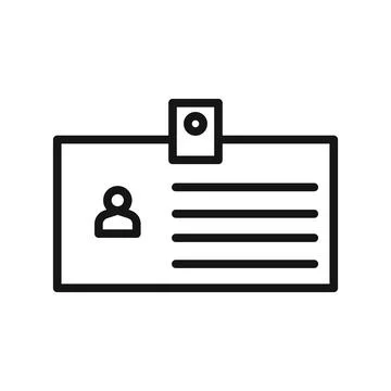Identification card icon Black line art vector logo Stock-Illustration