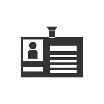 Identification card icon flat Stock Illustration