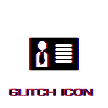 Identification card icon flat. Stock Illustration