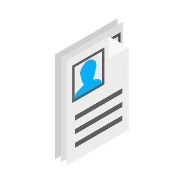 Identification card icon, isometric 3d style Stock Illustration