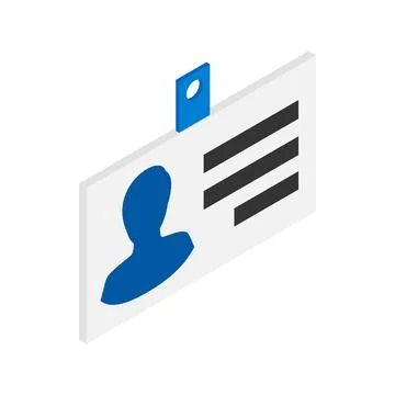 Identification card icon, isometric 3d style Stock Illustration