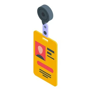 Identification card icon, isometric style Stockillustratie