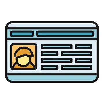 Identification card icon showing personal profile and data Stock-Illustration