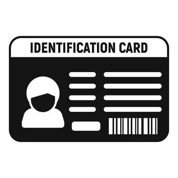 Identification card icon simple vector. Id name Stock Illustration