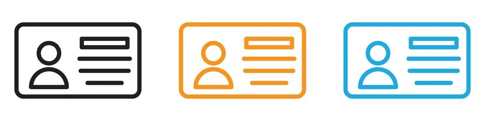 Identification card icon vector logo set collection for web app ui 스톡 일러스트