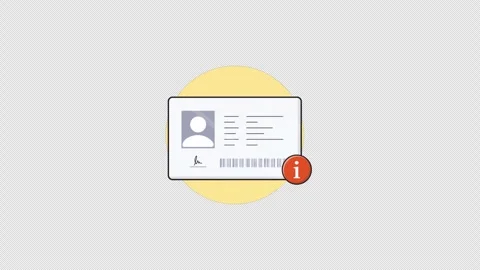 Identification Card with Information Icon. Personal Data Animation - Transparent 스톡 동영상 328245325