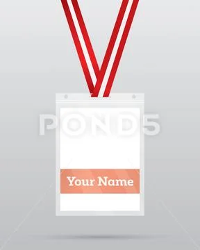 Identification Card with Lanyard for Access to Events. Security and Control E Stock Illustration
