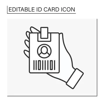 Identification card line icon Stockillustratie