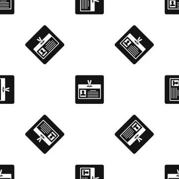 Identification card pattern seamless black イラスト素材