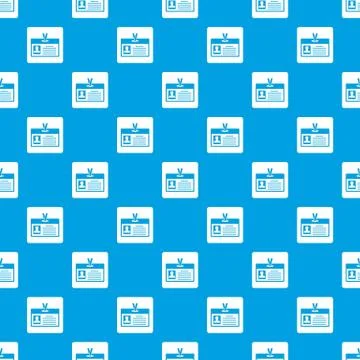 Identification card pattern seamless blue Stock Illustration