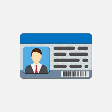 Identification Card. Personal info data. Identity document with person photo  Stock Illustration