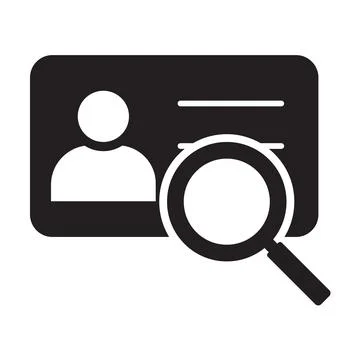 Identification card scan icon vector  search ID card icon for graphic design, Stock-Illustration