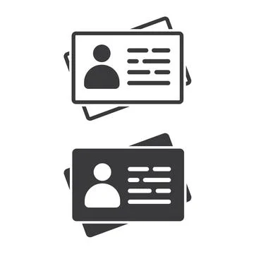 Identification card simple line vector icon. Stock Illustration