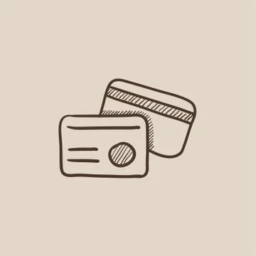 Identification card sketch icon Stock Illustration