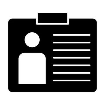 Identification card solid icon. Badge vector illustration isolated on white Stock Illustration