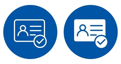 Identification Card Verification Icons Set for Online Services and Security Stock Illustration