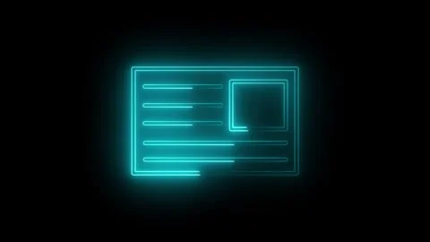 Identification cards neon icon. identification card outline icon. personal .. Stock Footage 331982224