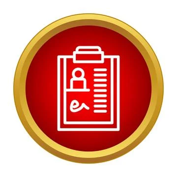Identification document showing personal data and signature icon Stock Illustration