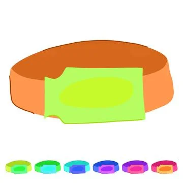 Identification event bracelet vector cartoon graphic Stock Illustration
