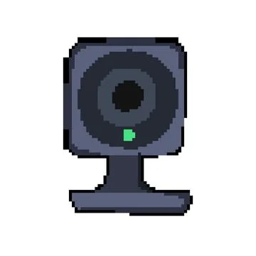 Identification facial recognition camera pixel art vector illustration Stock Illustration