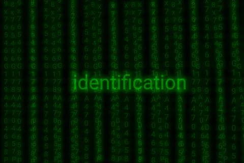 Identification hacking, online security concept - personal data protection wi 스톡 일러스트